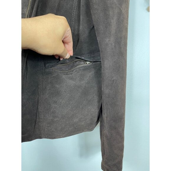 Eddie Bauer Suede Jacket In Brown Size Large - Picture 7 of 9